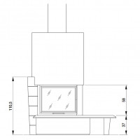 Облицовка DUBAI + топка ECOMONOBLOCCO 66 bifacciale dx (Palazzetti)