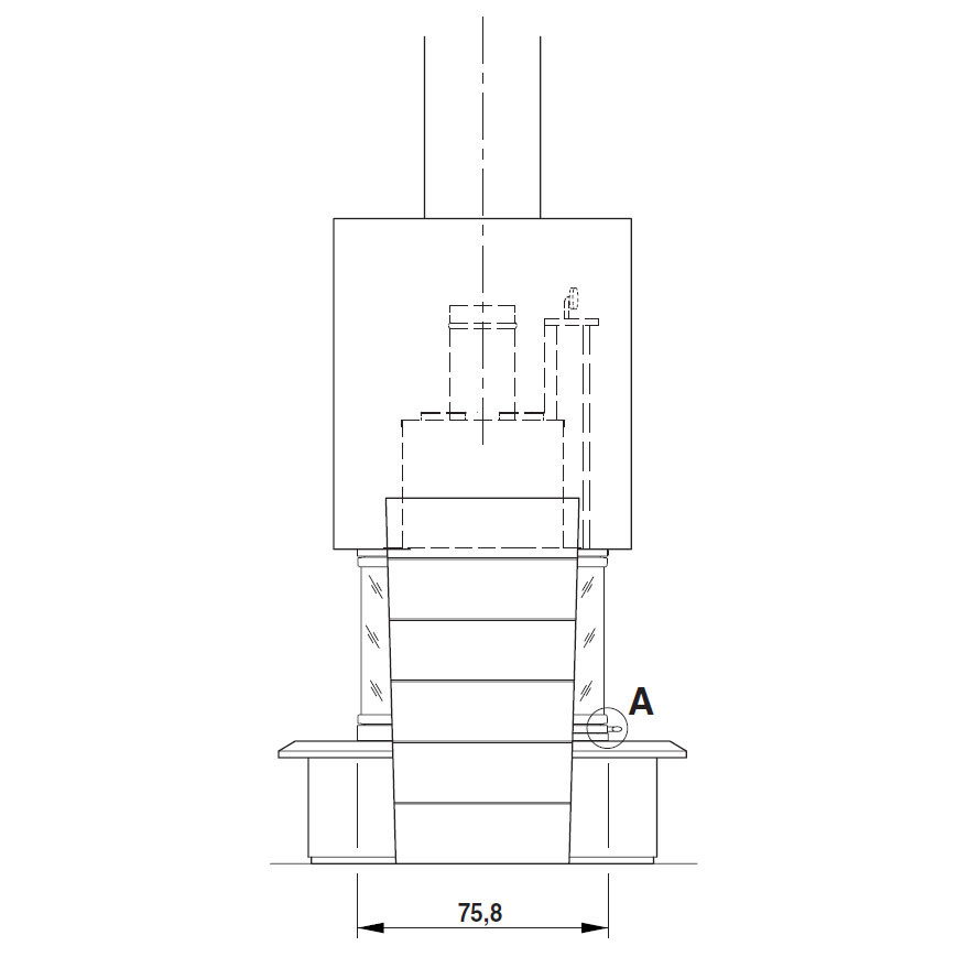 Облицовка DUBAI + топка ECOMONOBLOCCO 66 bifacciale dx (Palazzetti)