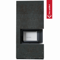 Каминокомплект Kratki PRO FLOKI OXIDE NERO, угловое стекло справа