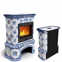 Печь изразцовая КимрПечь пристенная Прованс с дровяником (600)