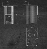 Банная печь Feringer Уют-18, Серия ПФ, облицовка Окаменевшее дерево, перенесённый рисунок, Змеевик