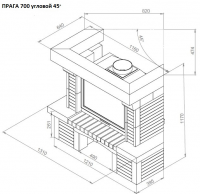 Каминная облицовка Прага 700/800 пристенный/угловой (45°/90°)