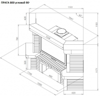 Каминная облицовка Прага 700/800 пристенный/угловой (45°/90°)