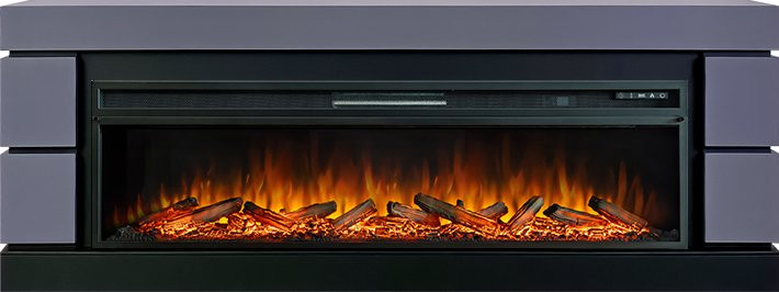 Каминокомплект Modern 60 (Разборный) - Серый графит с черным с очагом Vision 60 LOG LED
