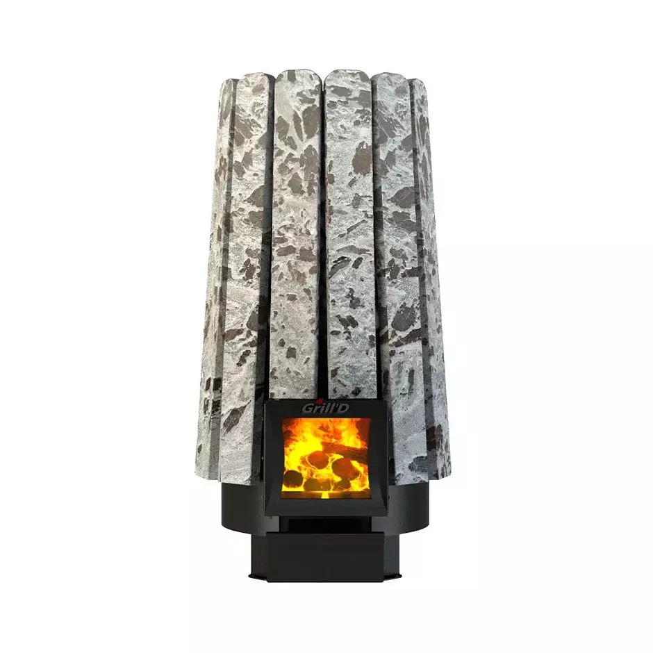 Дровяная банная печь Grill'D Cometa Vega 180 Long Stone Pro (Серпентинит)