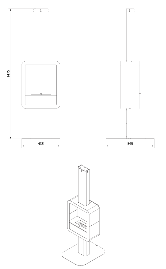 Биокамин Kratki ECHO Rectangle 50, TUV