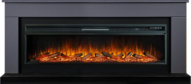 Каминокомплект Bergen 60 SFT (Разборный) - Серый графит с очагом Vision 60 LOG LED