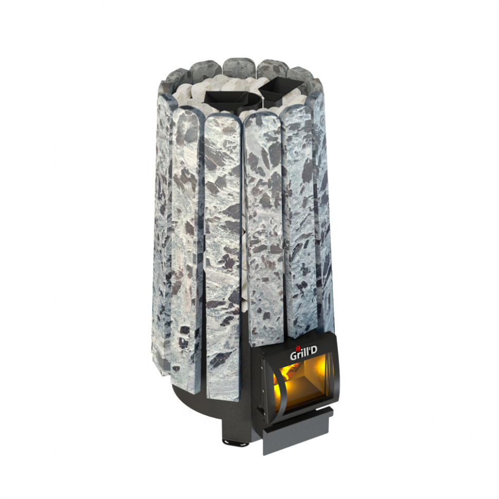 Дровяная банная печь Grill'D Cometa Vega 180 Short Stone Pro (Серпентинит)