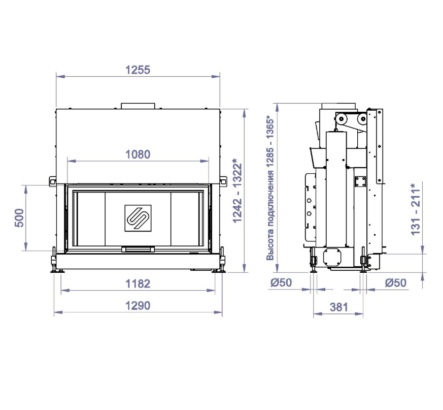 Каминная топка HF 1100W (Stav)