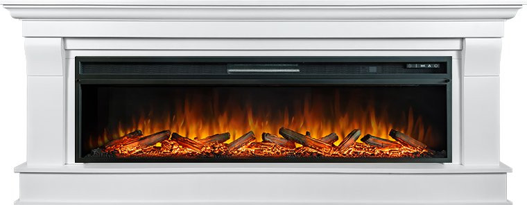 Каминокомплект Monaco 60 (Разборный) -  Белый с очагом Vision 60 LOG LED