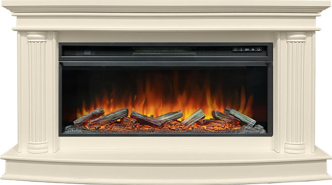 Каминокомплект Rome  - Слоновая кость с очагом Vision 42 LOG LED