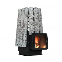 Дровяная банная печь Grill'D Cometa Vega 350 Short Window Max Stone Pro (Серпентинит)
