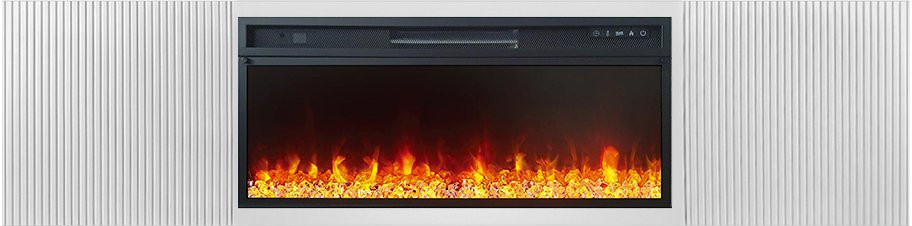 Каминокомплект Портал-тумба Sanremo (Разборный) - Бьянко белый с очагом Vision 42 LED