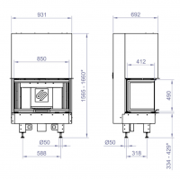 Каминная топка 3VF 850G (Stav)