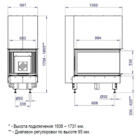 Каминная топка 3VLF 1000W (Stav)